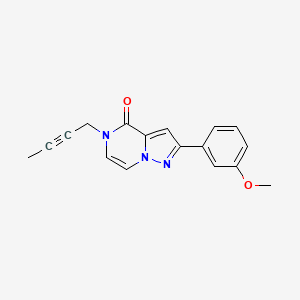 5-(but-2-yn-1-yl)-2-(3-methoxyphenyl)-4H,5H-pyrazolo[1,5-a]pyrazin-4-one