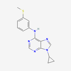 molecular formula C15H15N5S B6467573 9-cyclopropyl-N-[3-(methylsulfanyl)phenyl]-9H-purin-6-amine CAS No. 2640896-48-4