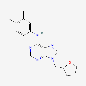 molecular formula C18H21N5O B6467579 N-(3,4-dimethylphenyl)-9-[(oxolan-2-yl)methyl]-9H-purin-6-amine CAS No. 2640949-24-0