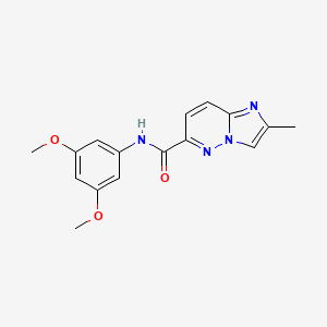 molecular formula C16H16N4O3 B6467588 N-(3,5-dimethoxyphenyl)-2-methylimidazo[1,2-b]pyridazine-6-carboxamide CAS No. 2640934-23-0