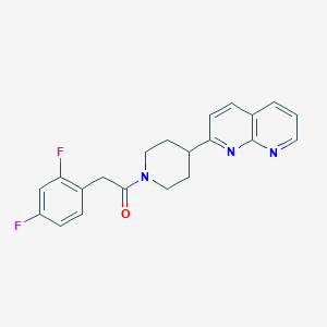 molecular formula C21H19F2N3O B6467606 2-(2,4-difluorophenyl)-1-[4-(1,8-naphthyridin-2-yl)piperidin-1-yl]ethan-1-one CAS No. 2640819-28-7