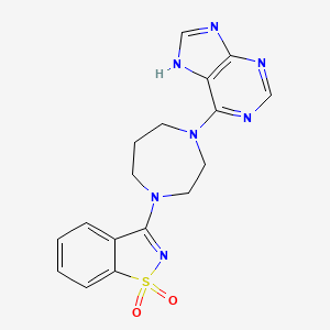 3-[4-(7H-purin-6-yl)-1,4-diazepan-1-yl]-1,2-benzothiazole 1,1-dioxide