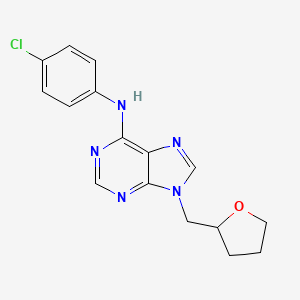 molecular formula C16H16ClN5O B6467690 N-(4-chlorophenyl)-9-[(oxolan-2-yl)methyl]-9H-purin-6-amine CAS No. 2640878-98-2