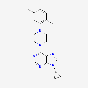 molecular formula C20H24N6 B6467696 9-cyclopropyl-6-[4-(2,5-dimethylphenyl)piperazin-1-yl]-9H-purine CAS No. 2422135-69-9