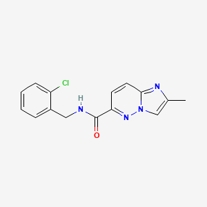 molecular formula C15H13ClN4O B6467708 N-[(2-chlorophenyl)methyl]-2-methylimidazo[1,2-b]pyridazine-6-carboxamide CAS No. 2640902-39-0