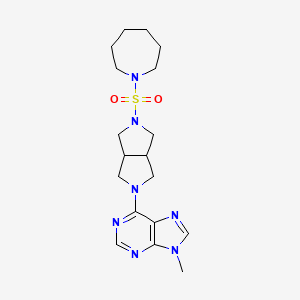 molecular formula C18H27N7O2S B6467716 6-[5-(azepane-1-sulfonyl)-octahydropyrrolo[3,4-c]pyrrol-2-yl]-9-methyl-9H-purine CAS No. 2640902-23-2