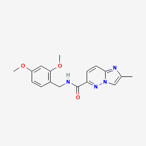 molecular formula C17H18N4O3 B6467728 N-[(2,4-dimethoxyphenyl)methyl]-2-methylimidazo[1,2-b]pyridazine-6-carboxamide CAS No. 2640951-55-7