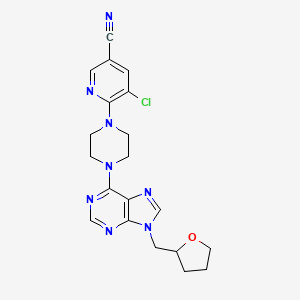 5-chloro-6-(4-{9-[(oxolan-2-yl)methyl]-9H-purin-6-yl}piperazin-1-yl)pyridine-3-carbonitrile