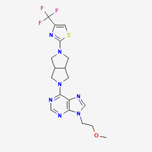 molecular formula C18H20F3N7OS B6467776 9-(2-methoxyethyl)-6-{5-[4-(trifluoromethyl)-1,3-thiazol-2-yl]-octahydropyrrolo[3,4-c]pyrrol-2-yl}-9H-purine CAS No. 2640957-74-8