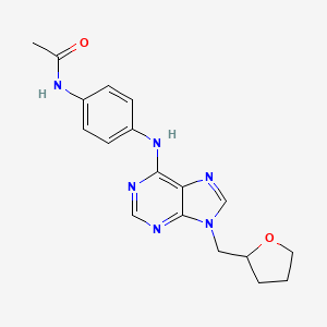 molecular formula C18H20N6O2 B6467782 N-[4-({9-[(oxolan-2-yl)methyl]-9H-purin-6-yl}amino)phenyl]acetamide CAS No. 2640902-60-7