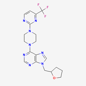 9-[(oxolan-2-yl)methyl]-6-{4-[4-(trifluoromethyl)pyrimidin-2-yl]piperazin-1-yl}-9H-purine