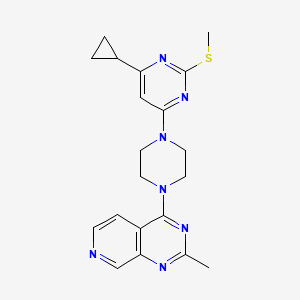 molecular formula C20H23N7S B6467818 4-cyclopropyl-6-(4-{2-methylpyrido[3,4-d]pyrimidin-4-yl}piperazin-1-yl)-2-(methylsulfanyl)pyrimidine CAS No. 2640829-10-1