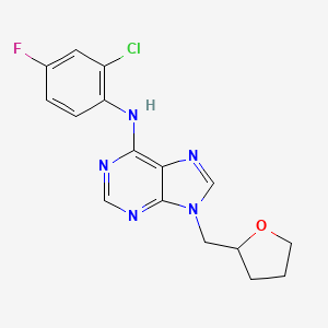 molecular formula C16H15ClFN5O B6467845 N-(2-chloro-4-fluorophenyl)-9-[(oxolan-2-yl)methyl]-9H-purin-6-amine CAS No. 2640958-18-3