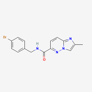 molecular formula C15H13BrN4O B6467853 N-[(4-bromophenyl)methyl]-2-methylimidazo[1,2-b]pyridazine-6-carboxamide CAS No. 2640943-90-2