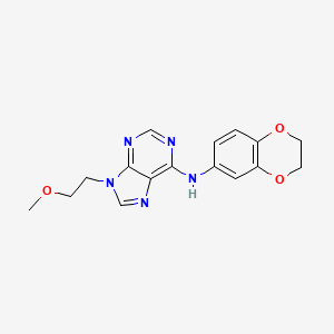 molecular formula C16H17N5O3 B6467860 N-(2,3-dihydro-1,4-benzodioxin-6-yl)-9-(2-methoxyethyl)-9H-purin-6-amine CAS No. 2640958-32-1