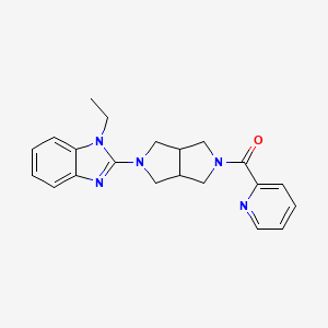 molecular formula C21H23N5O B6467877 1-ethyl-2-[5-(pyridine-2-carbonyl)-octahydropyrrolo[3,4-c]pyrrol-2-yl]-1H-1,3-benzodiazole CAS No. 2640861-71-6