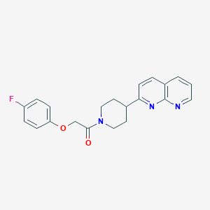 molecular formula C21H20FN3O2 B6467880 2-(4-fluorophenoxy)-1-[4-(1,8-naphthyridin-2-yl)piperidin-1-yl]ethan-1-one CAS No. 2640934-28-5