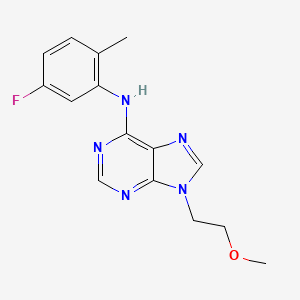 molecular formula C15H16FN5O B6467909 N-(5-fluoro-2-methylphenyl)-9-(2-methoxyethyl)-9H-purin-6-amine CAS No. 2640899-17-6