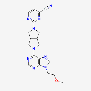 molecular formula C19H21N9O B6467917 2-{5-[9-(2-methoxyethyl)-9H-purin-6-yl]-octahydropyrrolo[3,4-c]pyrrol-2-yl}pyrimidine-4-carbonitrile CAS No. 2640964-83-4