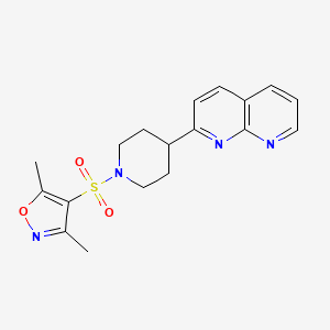 2-{1-[(3,5-dimethyl-1,2-oxazol-4-yl)sulfonyl]piperidin-4-yl}-1,8-naphthyridine