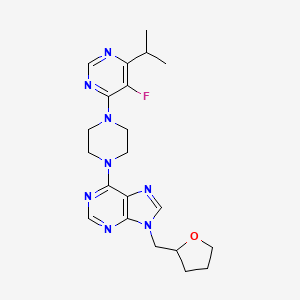 6-{4-[5-fluoro-6-(propan-2-yl)pyrimidin-4-yl]piperazin-1-yl}-9-[(oxolan-2-yl)methyl]-9H-purine