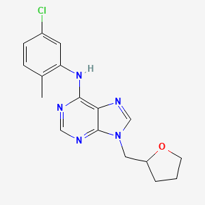 molecular formula C17H18ClN5O B6467955 N-(5-chloro-2-methylphenyl)-9-[(oxolan-2-yl)methyl]-9H-purin-6-amine CAS No. 2640973-81-3