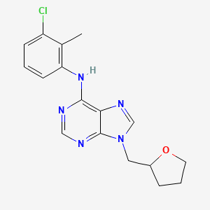 molecular formula C17H18ClN5O B6467957 N-(3-chloro-2-methylphenyl)-9-[(oxolan-2-yl)methyl]-9H-purin-6-amine CAS No. 2640971-03-3