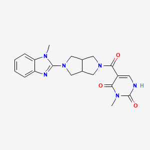 3-methyl-5-[5-(1-methyl-1H-1,3-benzodiazol-2-yl)-octahydropyrrolo[3,4-c]pyrrole-2-carbonyl]-1,2,3,4-tetrahydropyrimidine-2,4-dione