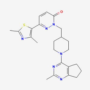 6-(2,4-dimethyl-1,3-thiazol-5-yl)-2-[(1-{2-methyl-5H,6H,7H-cyclopenta[d]pyrimidin-4-yl}piperidin-4-yl)methyl]-2,3-dihydropyridazin-3-one