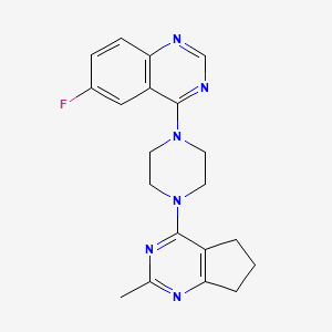 molecular formula C20H21FN6 B6467989 6-fluoro-4-(4-{2-methyl-5H,6H,7H-cyclopenta[d]pyrimidin-4-yl}piperazin-1-yl)quinazoline CAS No. 2640949-76-2