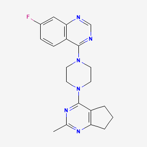 molecular formula C20H21FN6 B6467991 7-fluoro-4-(4-{2-methyl-5H,6H,7H-cyclopenta[d]pyrimidin-4-yl}piperazin-1-yl)quinazoline CAS No. 2640952-45-8