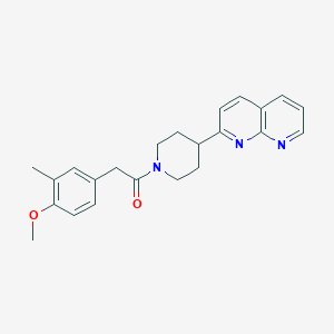 molecular formula C23H25N3O2 B6467992 2-(4-methoxy-3-methylphenyl)-1-[4-(1,8-naphthyridin-2-yl)piperidin-1-yl]ethan-1-one CAS No. 2640949-82-0