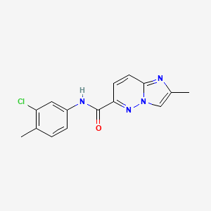 molecular formula C15H13ClN4O B6467996 N-(3-chloro-4-methylphenyl)-2-methylimidazo[1,2-b]pyridazine-6-carboxamide CAS No. 2640866-51-7