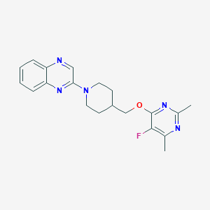 molecular formula C20H22FN5O B6467998 2-(4-{[(5-fluoro-2,6-dimethylpyrimidin-4-yl)oxy]methyl}piperidin-1-yl)quinoxaline CAS No. 2640952-46-9