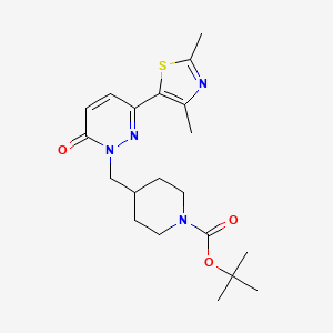 molecular formula C20H28N4O3S B6468015 tert-butyl 4-{[3-(2,4-dimethyl-1,3-thiazol-5-yl)-6-oxo-1,6-dihydropyridazin-1-yl]methyl}piperidine-1-carboxylate CAS No. 2640974-28-1