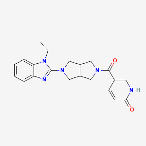 molecular formula C21H23N5O2 B6468050 5-[5-(1-ethyl-1H-1,3-benzodiazol-2-yl)-octahydropyrrolo[3,4-c]pyrrole-2-carbonyl]-1,2-dihydropyridin-2-one CAS No. 2640947-07-3