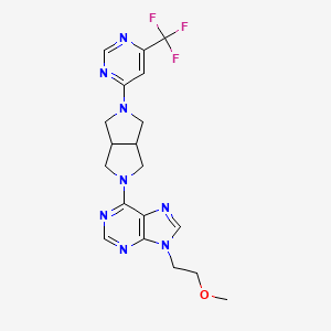 molecular formula C19H21F3N8O B6468105 9-(2-methoxyethyl)-6-{5-[6-(trifluoromethyl)pyrimidin-4-yl]-octahydropyrrolo[3,4-c]pyrrol-2-yl}-9H-purine CAS No. 2640948-10-1