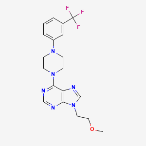 molecular formula C19H21F3N6O B6468132 9-(2-methoxyethyl)-6-{4-[3-(trifluoromethyl)phenyl]piperazin-1-yl}-9H-purine CAS No. 2640960-92-3