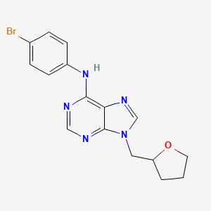 molecular formula C16H16BrN5O B6468134 N-(4-bromophenyl)-9-[(oxolan-2-yl)methyl]-9H-purin-6-amine CAS No. 2640821-78-7