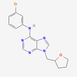 molecular formula C16H16BrN5O B6468135 N-(3-bromophenyl)-9-[(oxolan-2-yl)methyl]-9H-purin-6-amine CAS No. 2640950-29-2