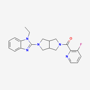 molecular formula C21H22FN5O B6468182 1-ethyl-2-[5-(3-fluoropyridine-2-carbonyl)-octahydropyrrolo[3,4-c]pyrrol-2-yl]-1H-1,3-benzodiazole CAS No. 2640951-76-2