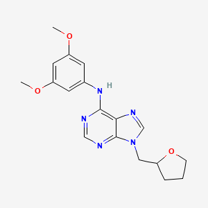 molecular formula C18H21N5O3 B6468242 N-(3,5-dimethoxyphenyl)-9-[(oxolan-2-yl)methyl]-9H-purin-6-amine CAS No. 2640967-88-8