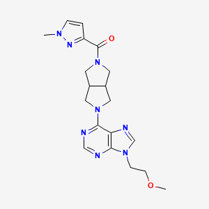 molecular formula C19H24N8O2 B6468251 9-(2-methoxyethyl)-6-[5-(1-methyl-1H-pyrazole-3-carbonyl)-octahydropyrrolo[3,4-c]pyrrol-2-yl]-9H-purine CAS No. 2640967-78-6