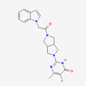 5-fluoro-2-{5-[2-(1H-indol-1-yl)acetyl]-octahydropyrrolo[3,4-c]pyrrol-2-yl}-6-methyl-3,4-dihydropyrimidin-4-one