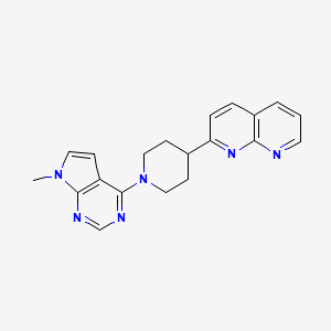 molecular formula C20H20N6 B6468270 2-(1-{7-methyl-7H-pyrrolo[2,3-d]pyrimidin-4-yl}piperidin-4-yl)-1,8-naphthyridine CAS No. 2640959-11-9