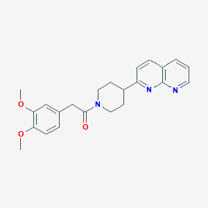 molecular formula C23H25N3O3 B6468278 2-(3,4-dimethoxyphenyl)-1-[4-(1,8-naphthyridin-2-yl)piperidin-1-yl]ethan-1-one CAS No. 2640862-75-3