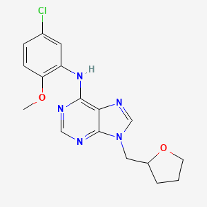 molecular formula C17H18ClN5O2 B6468280 N-(5-chloro-2-methoxyphenyl)-9-[(oxolan-2-yl)methyl]-9H-purin-6-amine CAS No. 2640953-56-4