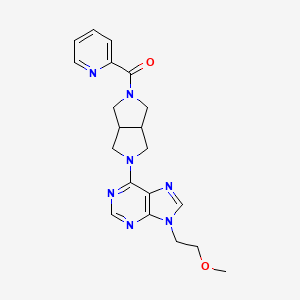 molecular formula C20H23N7O2 B6468291 9-(2-methoxyethyl)-6-[5-(pyridine-2-carbonyl)-octahydropyrrolo[3,4-c]pyrrol-2-yl]-9H-purine CAS No. 2640828-55-1