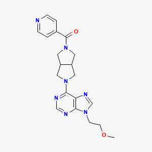 molecular formula C20H23N7O2 B6468305 9-(2-methoxyethyl)-6-[5-(pyridine-4-carbonyl)-octahydropyrrolo[3,4-c]pyrrol-2-yl]-9H-purine CAS No. 2640862-82-2