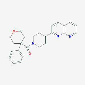 molecular formula C25H27N3O2 B6468320 2-[1-(4-phenyloxane-4-carbonyl)piperidin-4-yl]-1,8-naphthyridine CAS No. 2640828-62-0